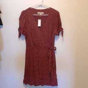 Red & white polka dot romper dress